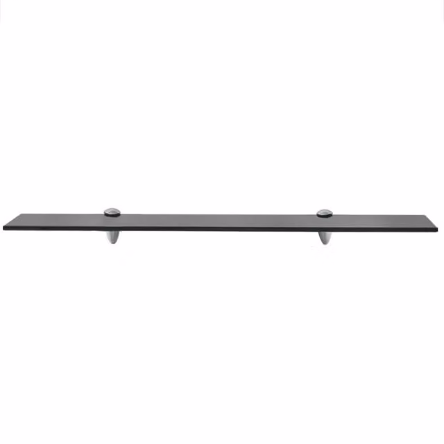 Berkfield Home Black Glass Floating Shelf W: 70 cm, D: 10 cm