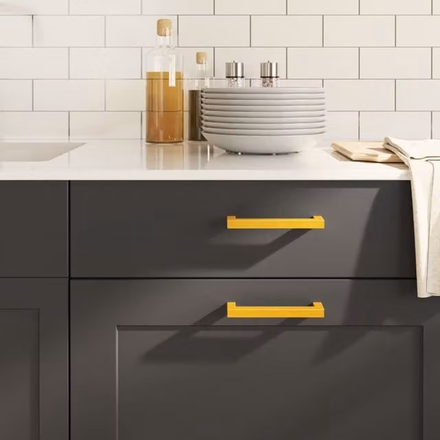Berkfield Home Gold Stainless Steel Bar Cabinet Handles, 10 Pack, Length: 128 mm