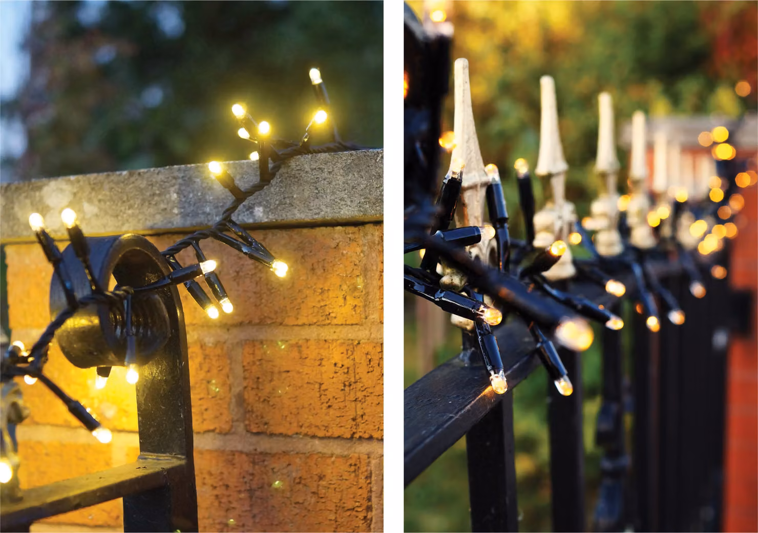 Xmas Haus Warm White LED Christmas Cluster Lights, Black, 10m, IP65 Waterproof, Connectable – 4