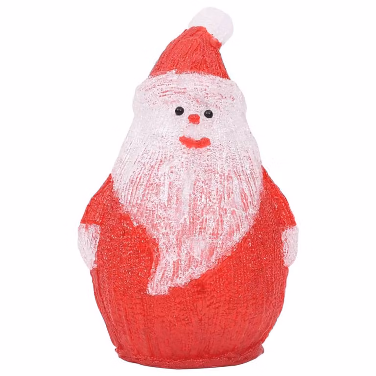 Berkfield Home Red Acrylic LED Santa Figure for Indoor and Outdoor Use, Height: 28 cm