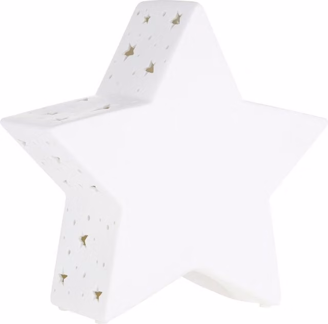 Orsina Kids Star Ceramic Night Light in White and Yellow