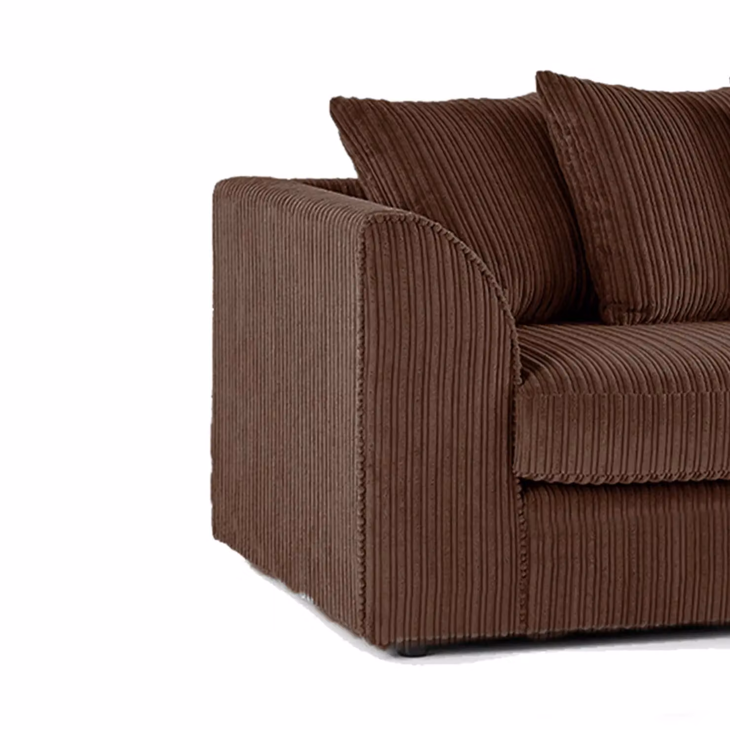 Furnishings For Less UK Luxor 3 Piece Sofa Suite in Chocolate Brown Jumbo Cord Fabric with Scatter Cushions – 2