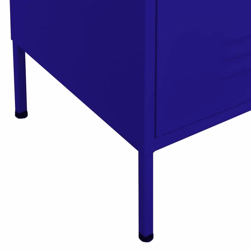 Berkfield Home Navy Blue Steel Storage Cabinet with Hinged Doors, W/D/H: 80 x 35 x 101.5 cm – 3