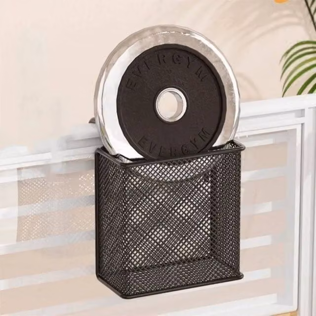 EONLION Black Metal Mesh Hanging Basket, W: 50 cm – 1