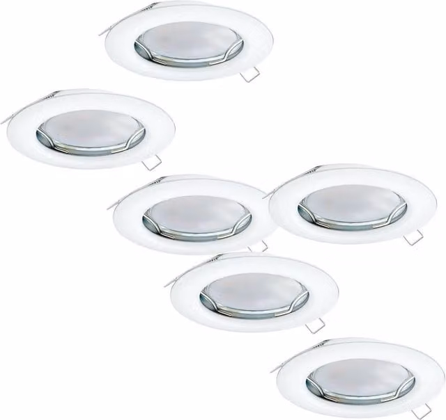 Loops White Steel Recessed Ceiling Downlight with Replaceable GU10 Bulbs