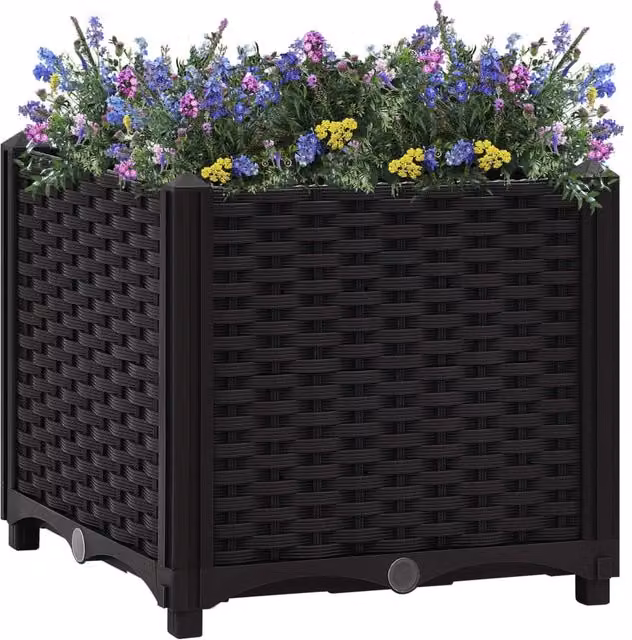 Berkfield Home Black Polypropylene Raised Bed W/D/H: 40 x 40 x 38 cm