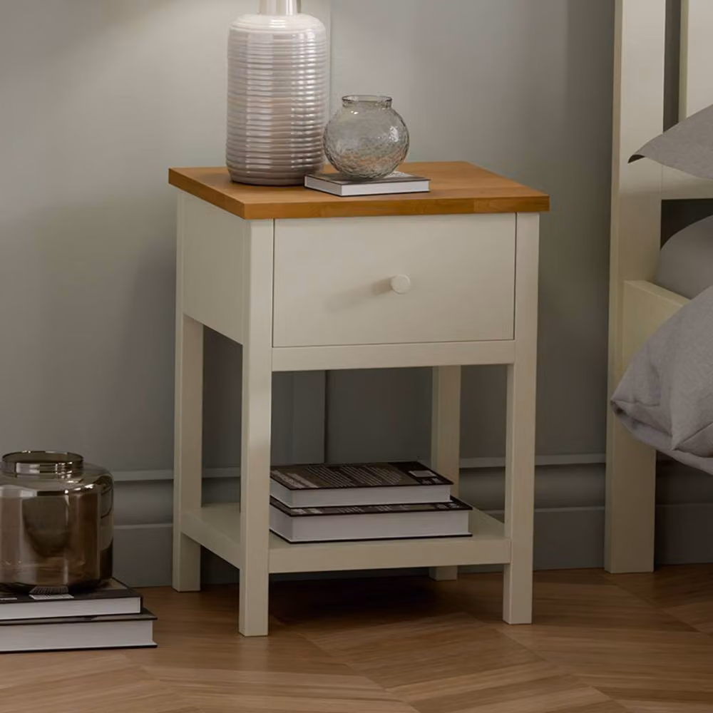 Cheshire Premium Ridgeway 1 Drawer Bedside Unit in Ivory and Oak – 2