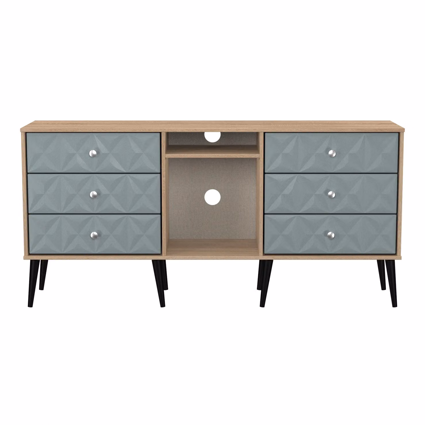 Ready Assembled 2 U Toledo 6 Drawer Sideboard in Duck Egg Blue – 2