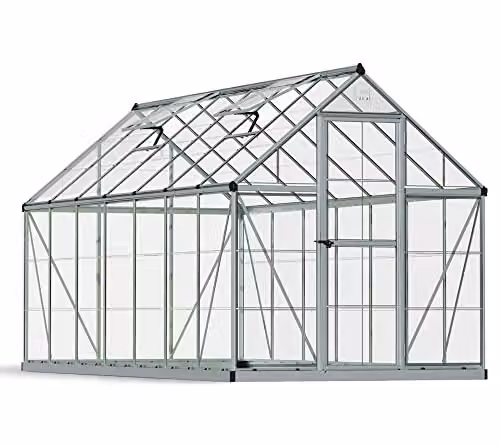 Palram Canopia Harmony 6x14 Silver Greenhouse with Clear Polycarbonate Panels and Aluminium Frame