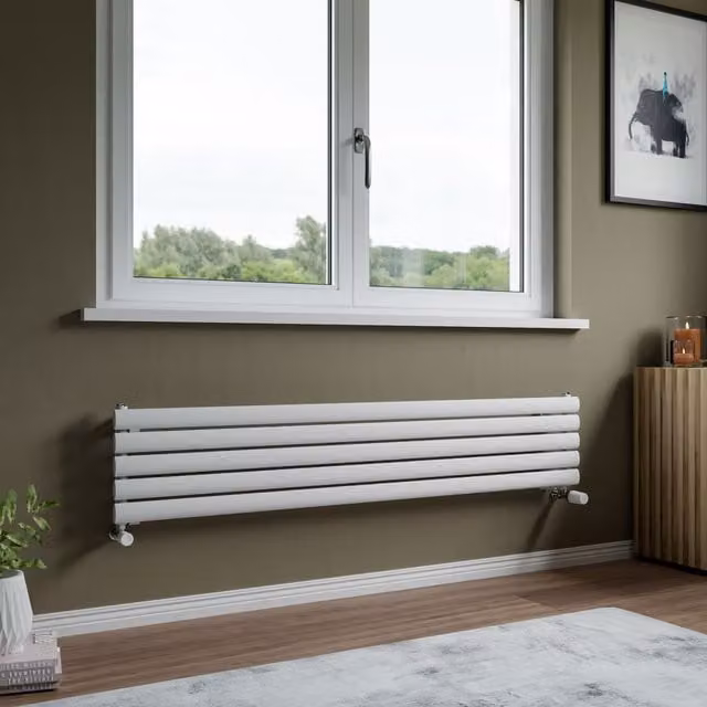 Agadon Neo Horizontal Oval Tube Designer Radiator in White, W/H: 46.8 x 180 cm – 1