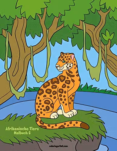 Afrikanische Tiere Malbuch 6 Multicolour Adult Colouring Book