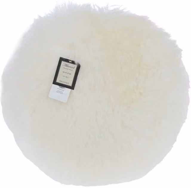 Fenland England Real Sheepskin Seat Pad in White, Diameter: 34 cm