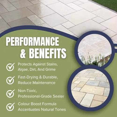 StoneCare4U Limestone Sealer Colour Boost 25L - Transparent Waterproof Colour Enhancement Exterior Sealant for Natural Stone, Sandstone and Slate – 3
