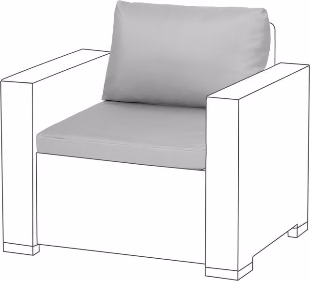 Gardenista Water Repellent Grey Polyester Outdoor Sofa Replacement Cushion, Set of 2