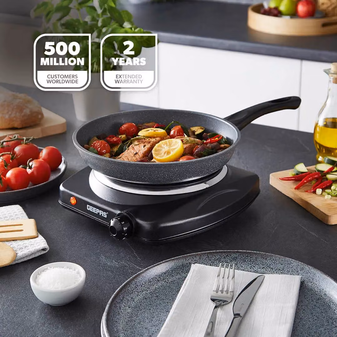Geepas 1200W Single Ceramic Infrared Portable Electric Hot Plate Cooktop Hob in Black – 2