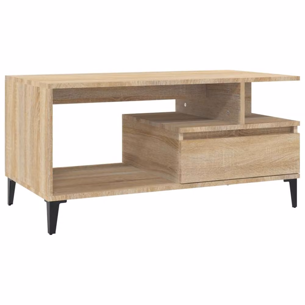 Berkfield Home Elegant Sonoma Oak Coffee Table in Natural, W/D/H: 90 x 49 x 45 cm – 2