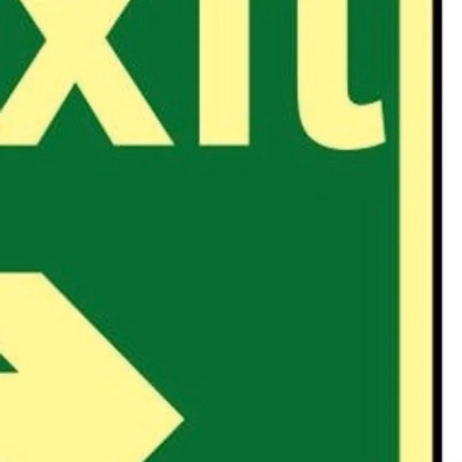 Scan Photoluminescent Fire Exit Running Man Arrow Right Sign, Green and Multicolour, W: 30 cm, H: 20 cm – 2