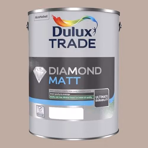 Dulux Trade Diamond Matt Soft Truffle Paint, 5 l