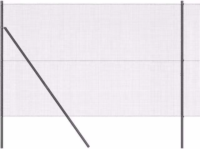 Berkfield Home Grey Steel Welded Wire Fence with 13 Posts, 1.5 x 50 m – 1