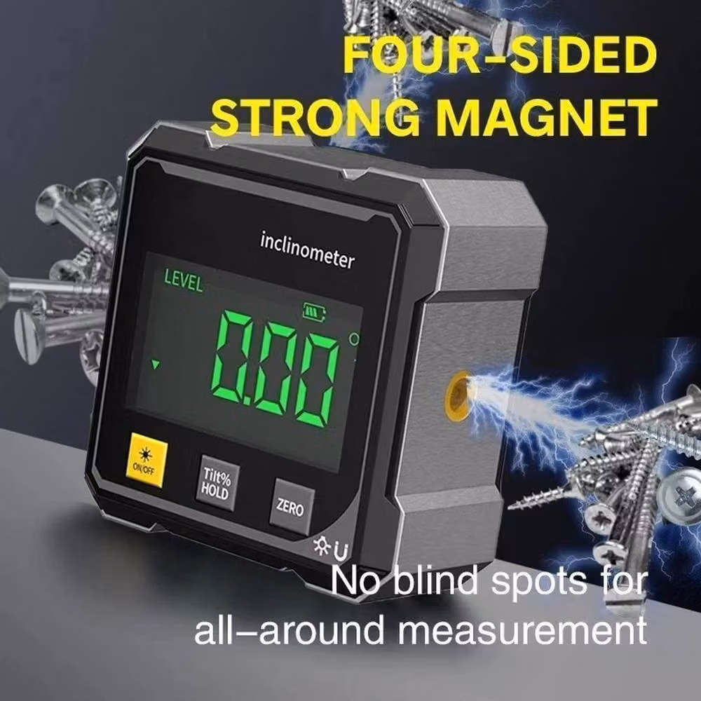 FLAVORA 360 Degree Magnetic Digital Angle Gauge Finder with Laser, Black – 4