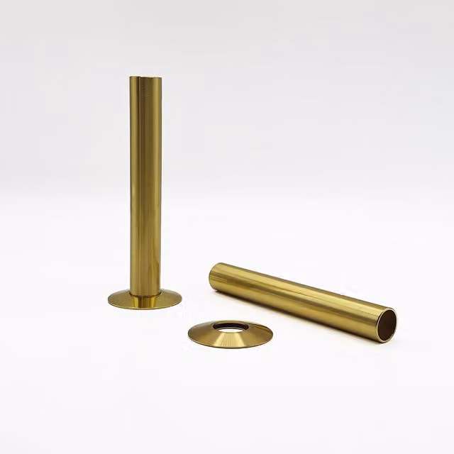 Lux Heat Brushed Brass 130mm Pipe Sleeving Kit in Brushed Brass
