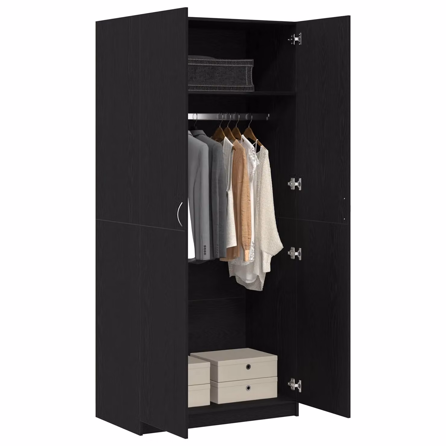 Berkfield Home Black Oak Wardrobe, W/D/H: 90 x 52 x 200 cm – 2