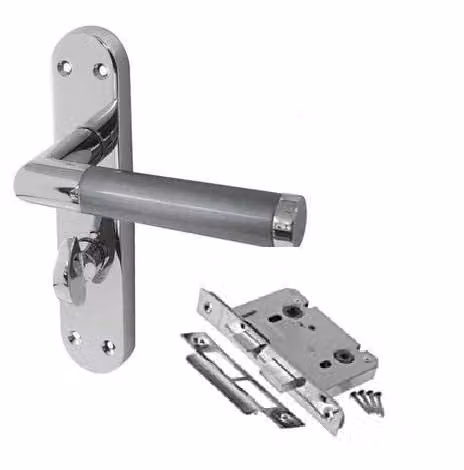 Golden Grace Mitred Bathroom Handles Duo in Chrome, W: 182 mm, D: 45 mm