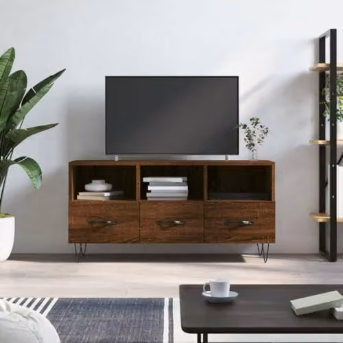vidaXL Modern TV Cabinet in Brown, W/D/H: 102 x 36 x 50 cm – 2