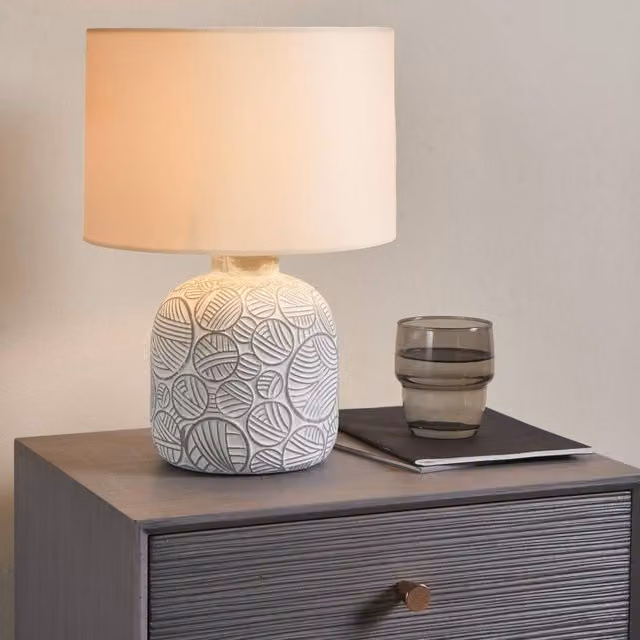 Pagazzi Gloria Ceramic Table Lamp in Beige and White