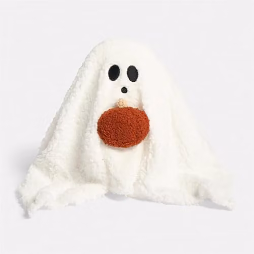 OHS Ghost Halloween Throw Pillow, Cream, Diameter: 30 cm – 2