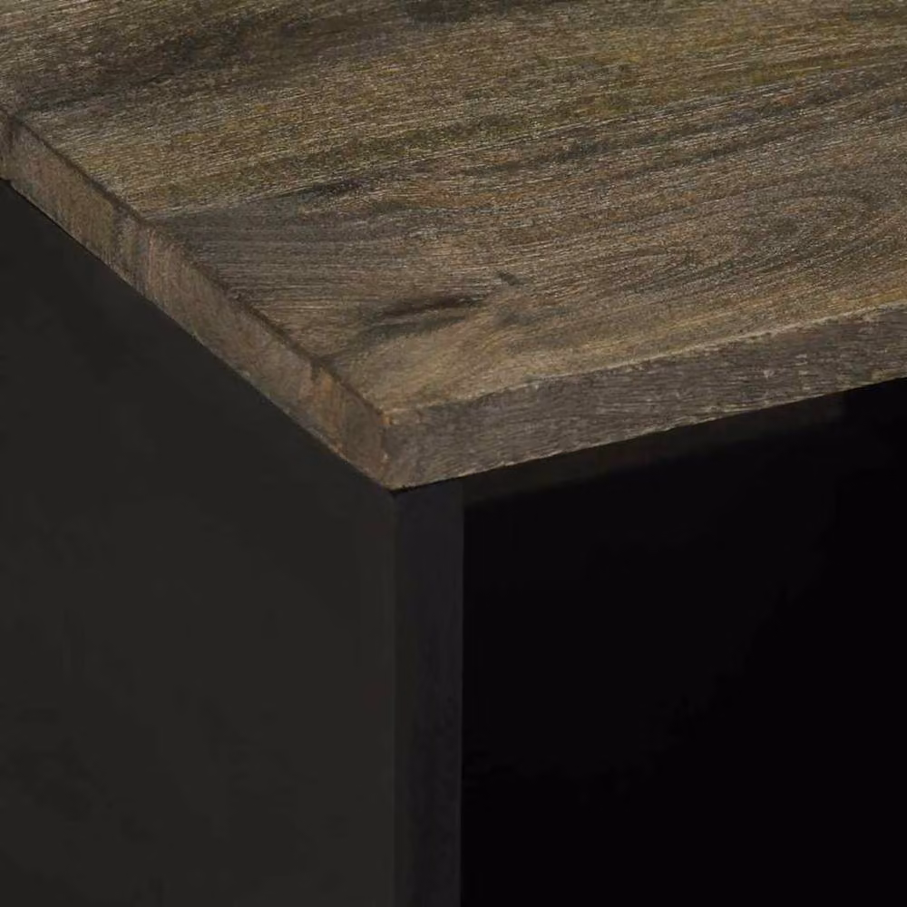 Berkfield Home Black Mango Wood Coffee Table W/D/H: 80 x 50 x 40 cm – 4