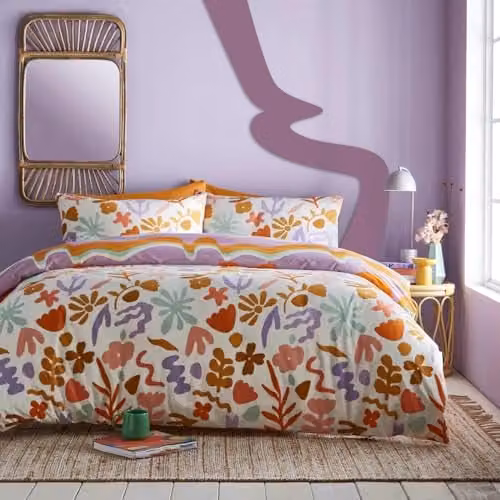 Riva Home Amelie Reversible Floral Duvet Cover and Pillowcase Set, Multicolour, W: 140 cm, L: 200 cm – 1