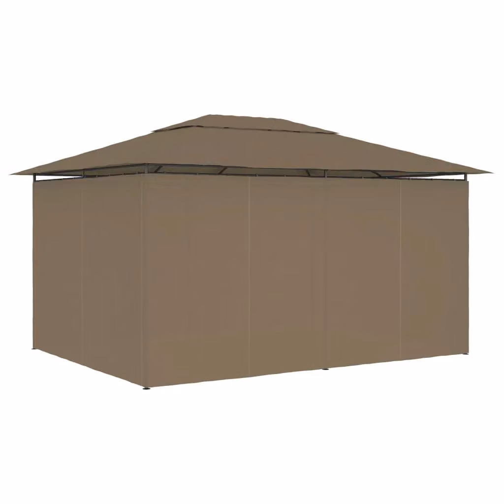 Berkfield Home Garden Marquee with Curtains, Beige, W: 4 m, D: 3 m – 2
