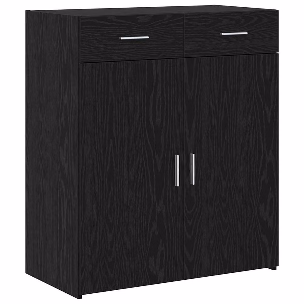 Berkfield Home Black Oak Wall Mounted Storage Cabinet with Hinged Doors, W: 80 cm, D: 42.5 cm, H: 93.5 cm – 3