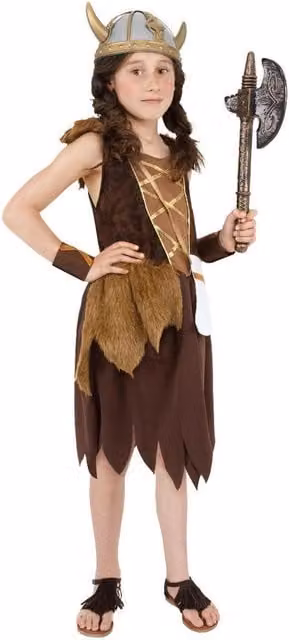 Smiffys Girls Viking Costume Set in Brown