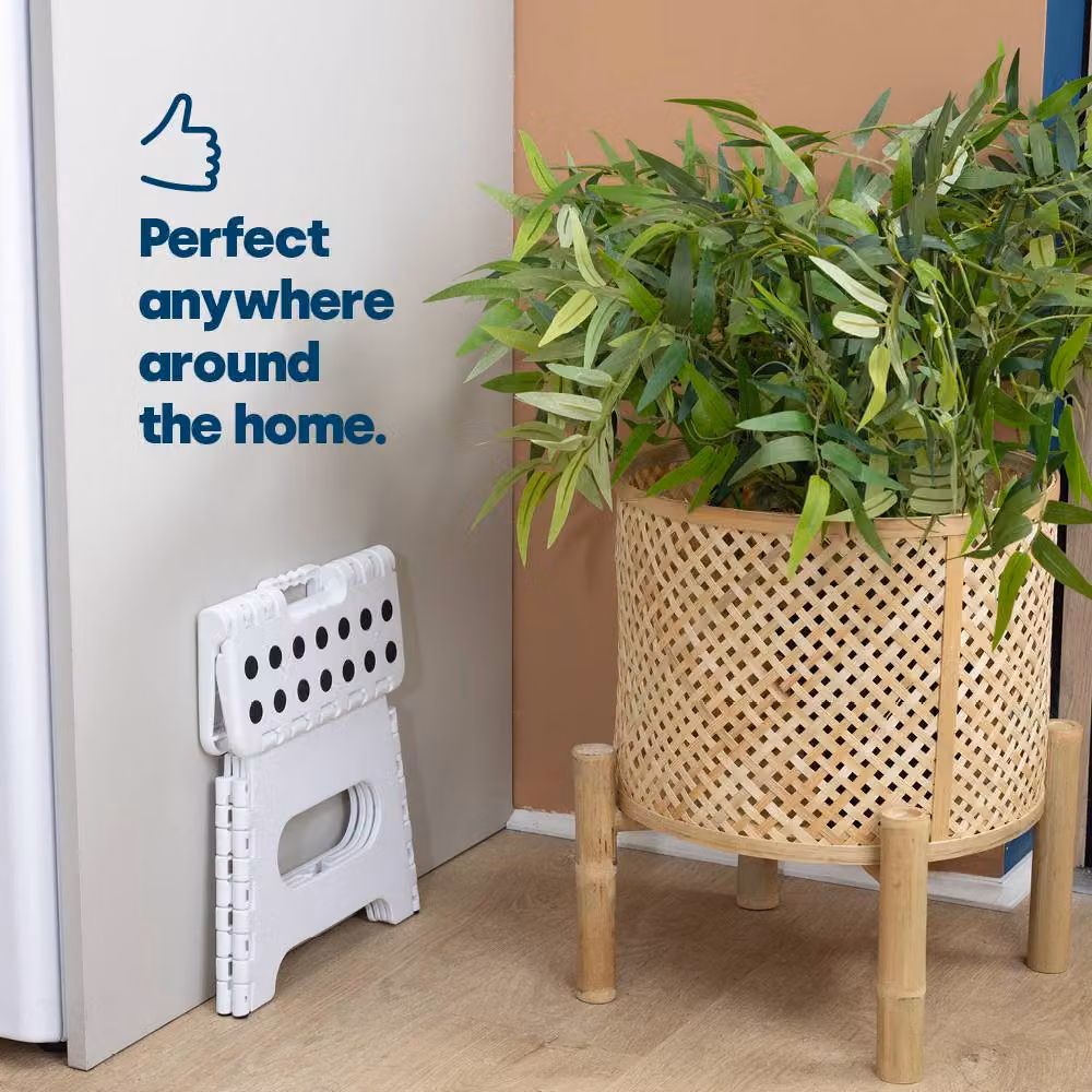 LIVIVO 9 Inch Folding Step Stool, White, 150kg Capacity – 5