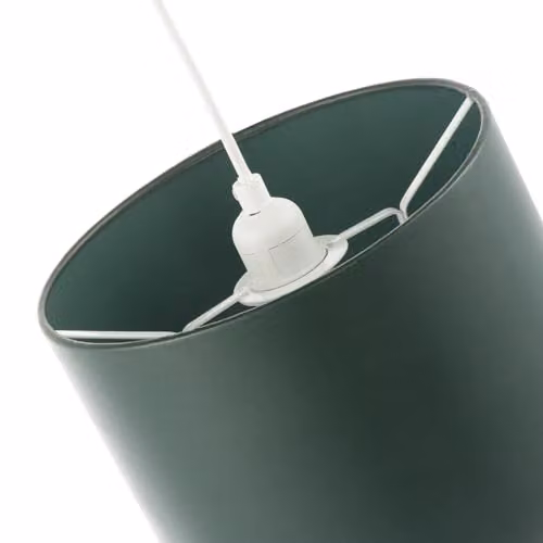 Happy Homewares Classic Round Faux Leather Lamp Shade in Green with Fabric Lining W/D/H: 25 x 25 x 18 cm – 4