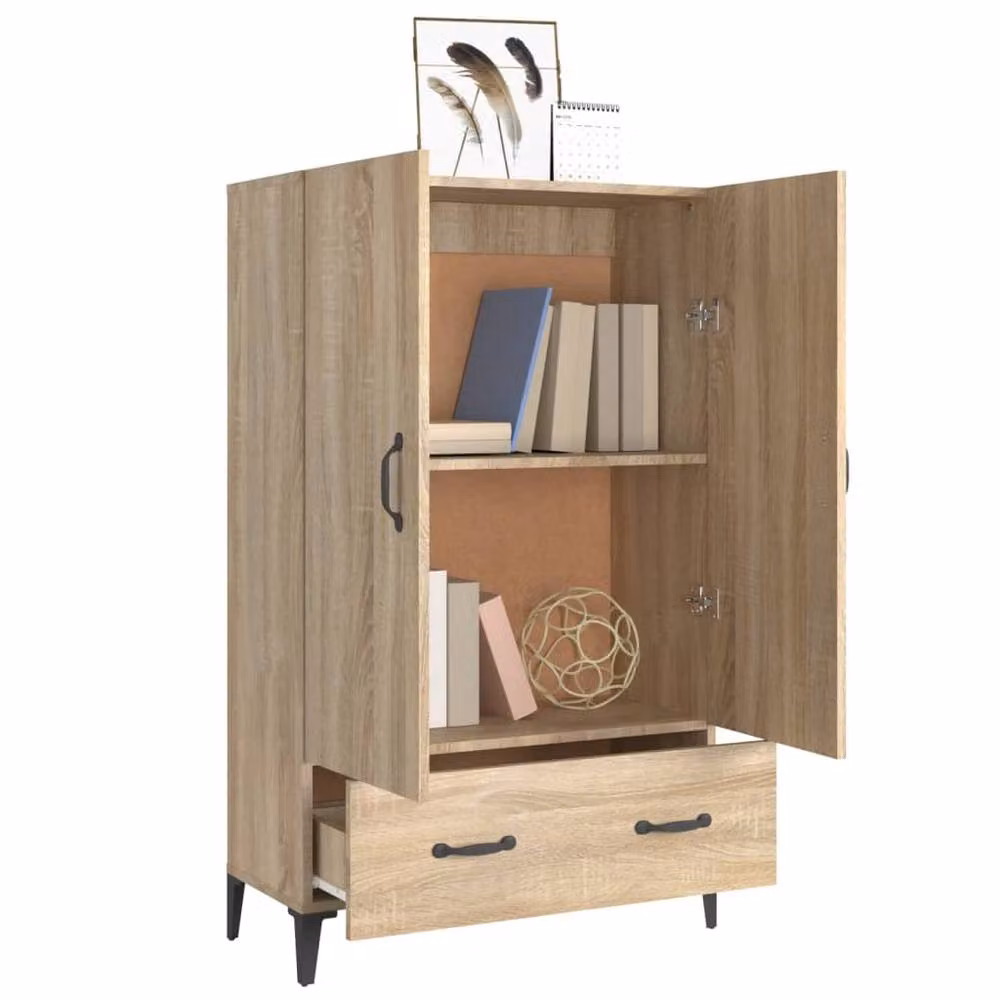 Berkfield Home Sonoma Oak Highboard in Brown, W/D/H: 70 x 31 x 115 cm – 2