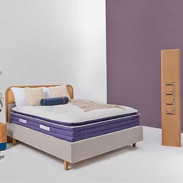 ELLE Decoration Amethyst Hybrid Orthopaedic Pillowtop Mattress, Purple, W: 200 cm x D: 200 cm