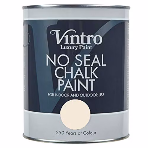 Vintro No Seal Chalk Paint in Buckingham Cream, 1 Litre – 1