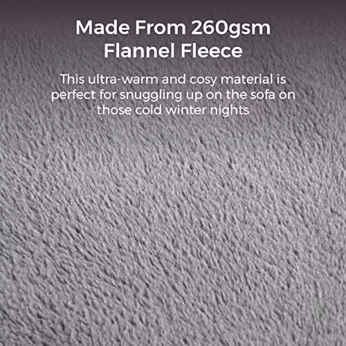 Tower C81149GRY Grey Flannel Fleece Heated Wearable Blanket with 4 Heat Settings, W: 183 cm, D: 155 cm – 2