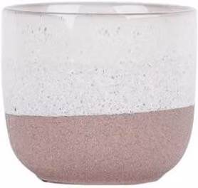 KDMD Hortus Pink and White Bordeaux Stoneware Planter, H 11 cm x Dia 12.5 cm – 1