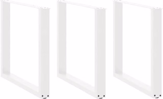 Berkfield Home U-Shaped Steel Coffee Table Legs, 3 Pieces, White, H: 90 cm, W: 72.5 cm