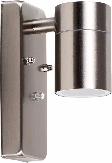 ValueLights Barrow Silver Dusk Till Dawn Outdoor Wall Downlight in Silver