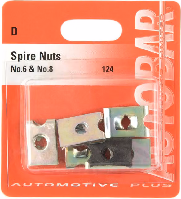 Autobar Galvanised Silver Spire Nuts No.6 and No.8