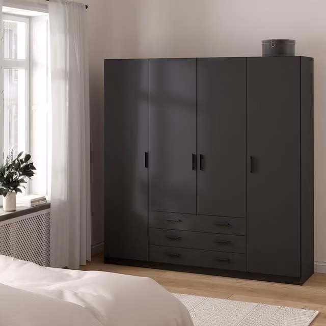Furniture To Go Sprint Wardrobe with 4 Doors and 3 Integrated Drawers in Matt Grey
