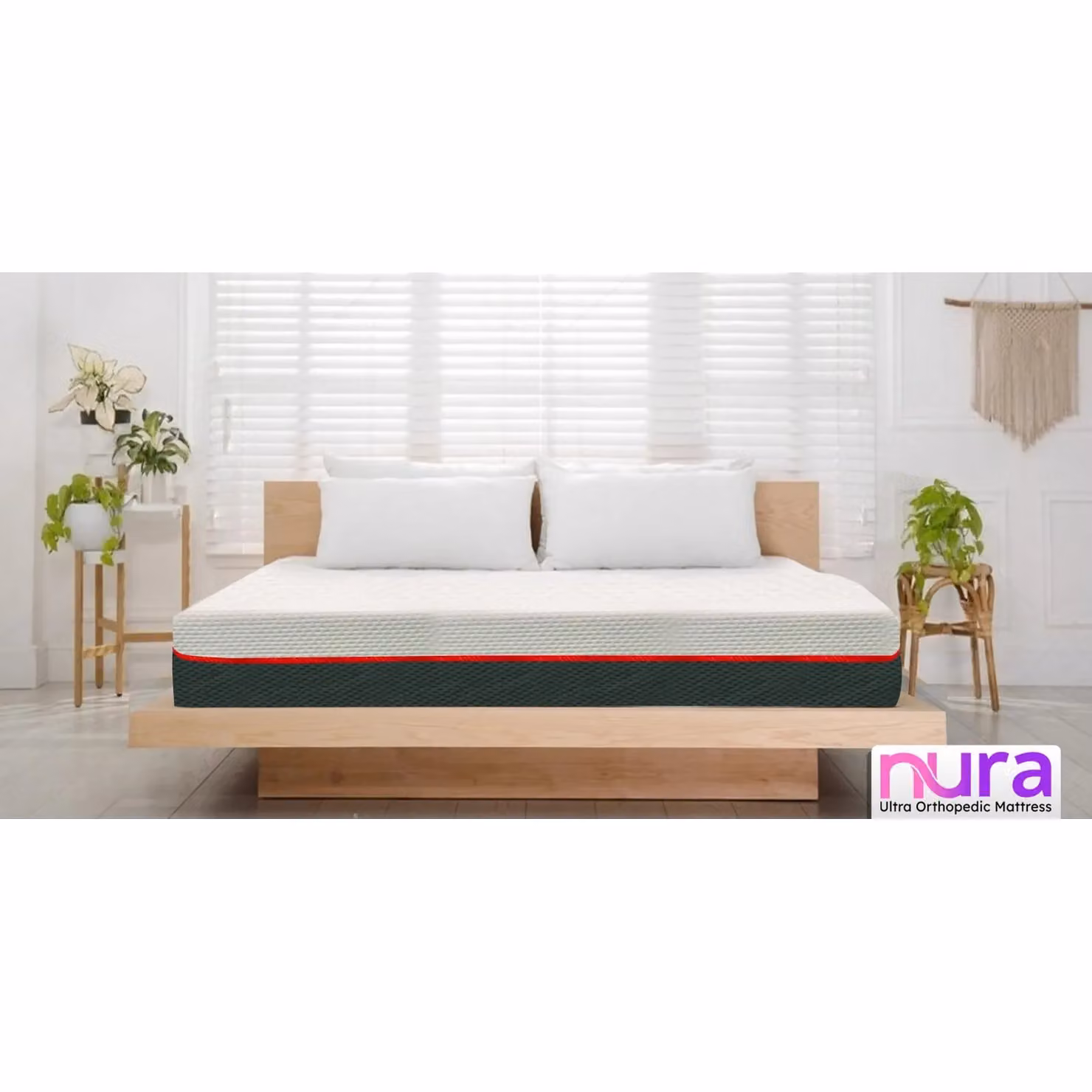 Nura Sleep Nura Sports Ultra Orthopaedic Super Firm Foam Mattress in White, H 25 cm x W 90 cm x D 190 cm, Single – 2