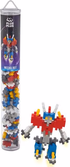 Plus Plus Mecha Bot 100 Piece Creative Building Set in White and Multicolour