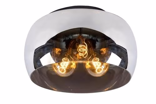 Lucide Olivia Dimmable Round Flush Ceiling Light in Grey, Diameter: 40 cm – 1
