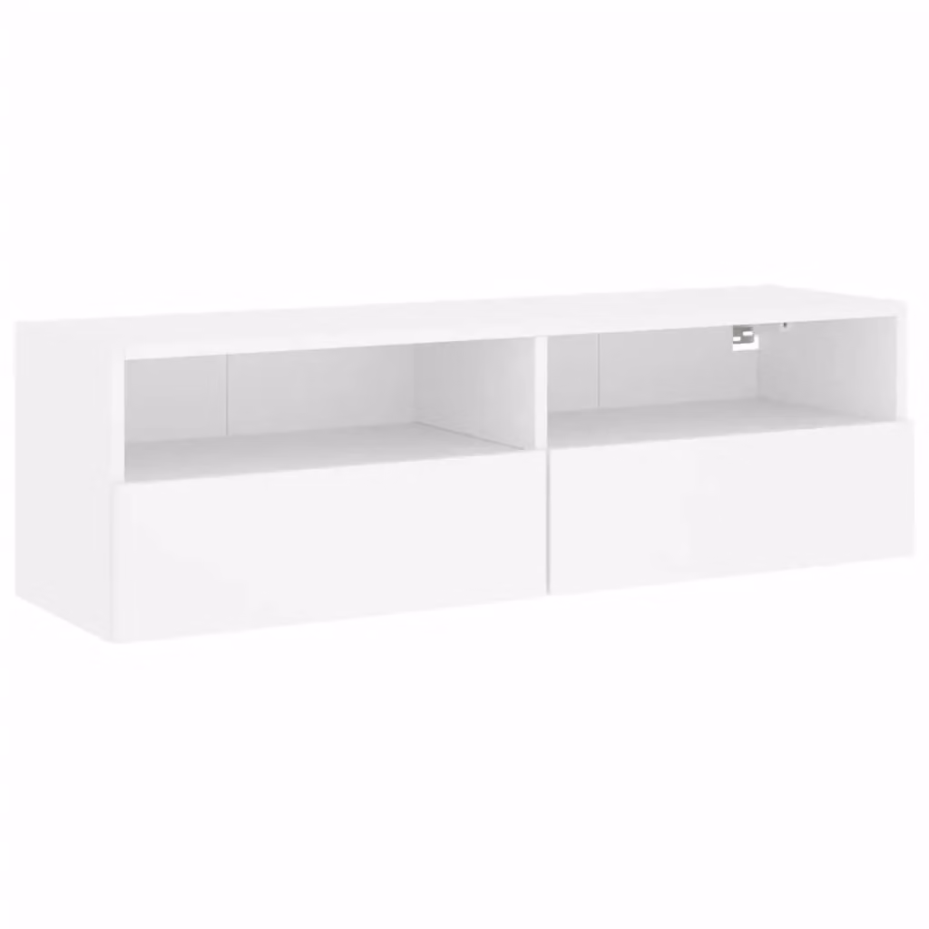 Berkfield Home White Wall Mounted TV Cabinet with Internal Shelves and Hinged Doors, W/D/H: 100 x 30 x 30 cm – 2